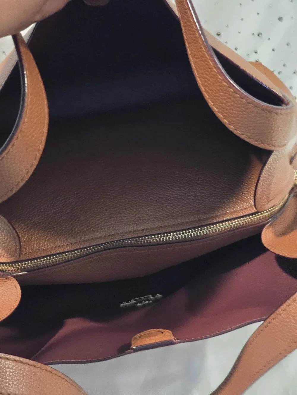 Coach Hadley Hobo Brown Pebbled Leather Shoulder Bag